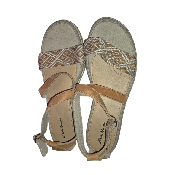 Eddie Bauer Beige and Brown Woven Sandals - Picture 1 of 7